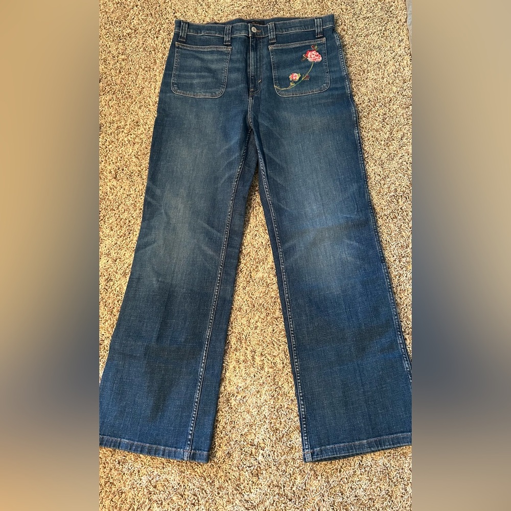 Polo Ralph Lauren- Embroidered Flared Leg Pants - Size 33R - Picture 1 of 7